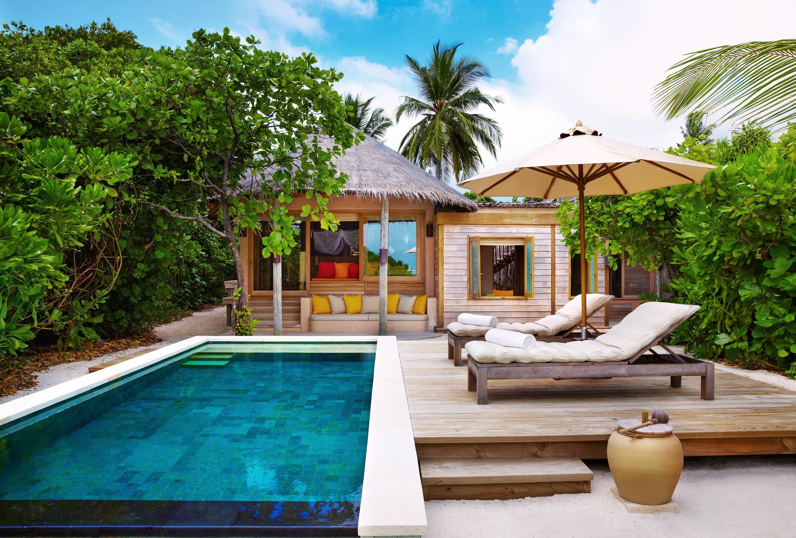 A family beach villa with private pool at Six Senses Laamu, the Maldives